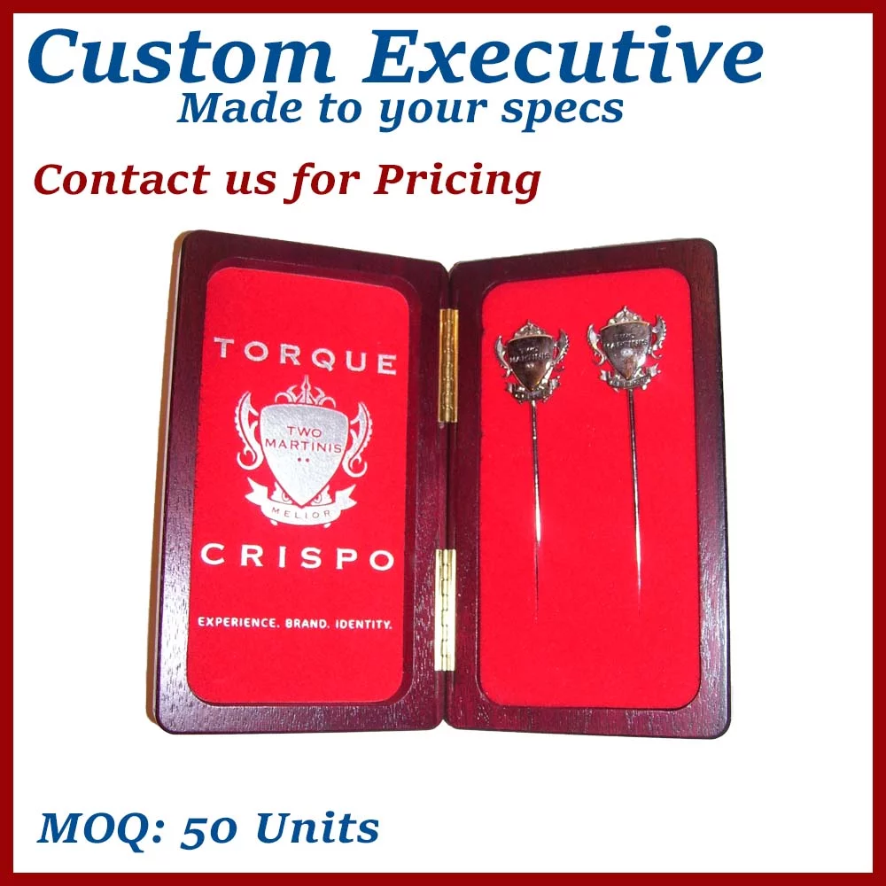 American Walnut Mahogany Stain & Lacquer Presentation Custom Wooden Box - Made to Order, low minimum