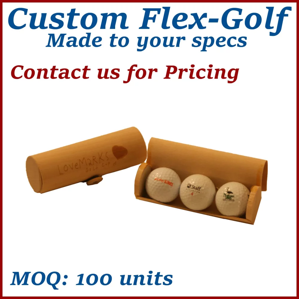 Flex Roll Box Wood Golf Ball Box (3 Golf Ball Capacity) / Wooden Box