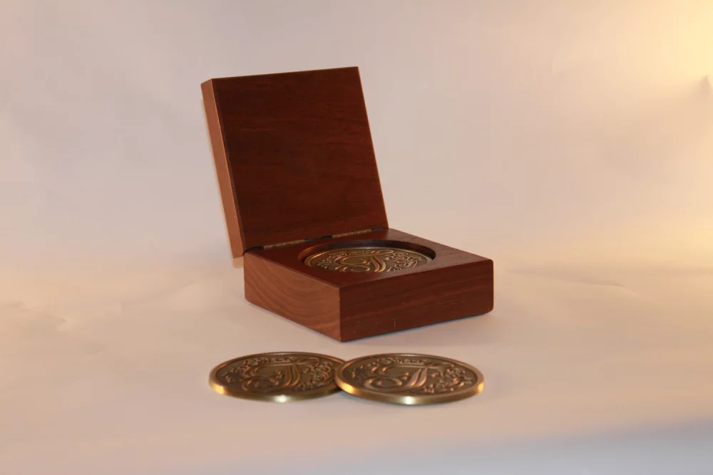 Medallion Presentation Custom Wooden Box / Medallion Wooden Box - Made to Order, low minimums