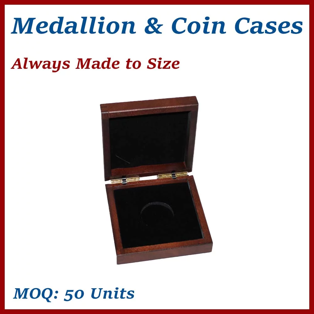 Executive Medallion Presentation Wooden Box - made to order, low minimum
