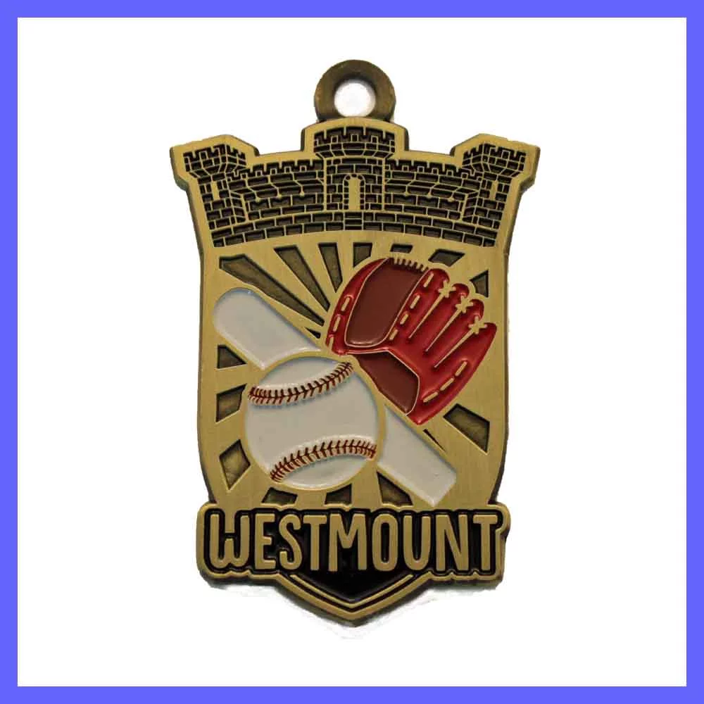 Médaille en fonte de 2 pouces personnalisée avec émail doux (jusqu'à 4 couleurs)