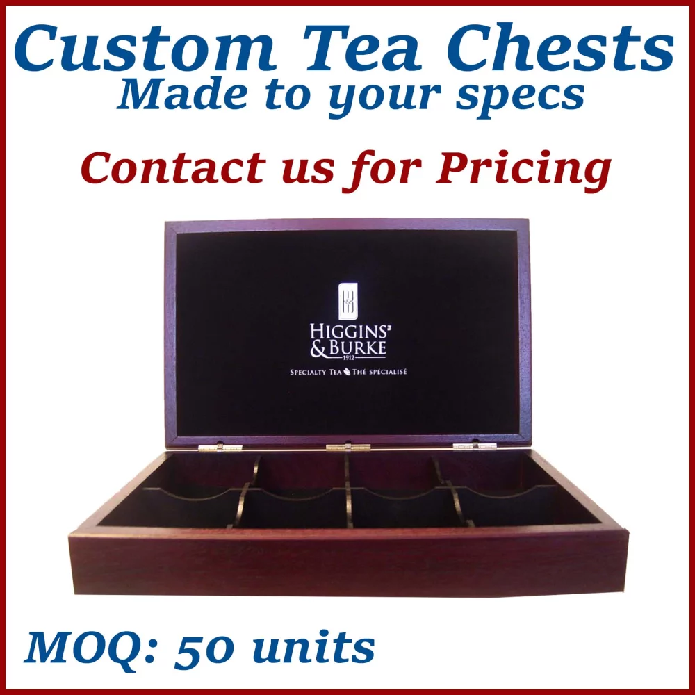 Elegant Custom Wooden Tea Chest - Made to Order, low minimums