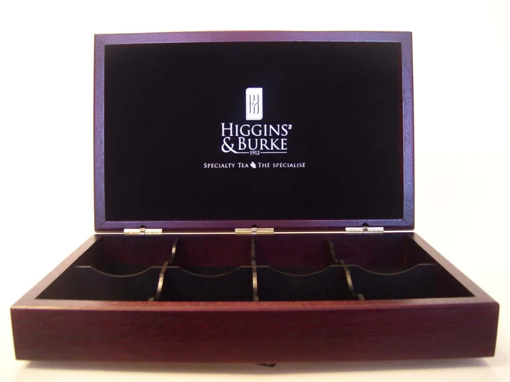 Élégant coffret à thé en bois sur mesure - Fabriqué sur commande, faibles quantités minimales