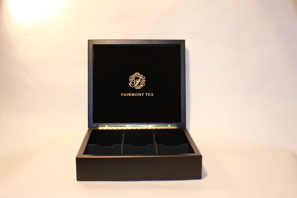 Élégant coffret à thé en bois sur mesure - Fabriqué sur commande, faibles quantités minimales