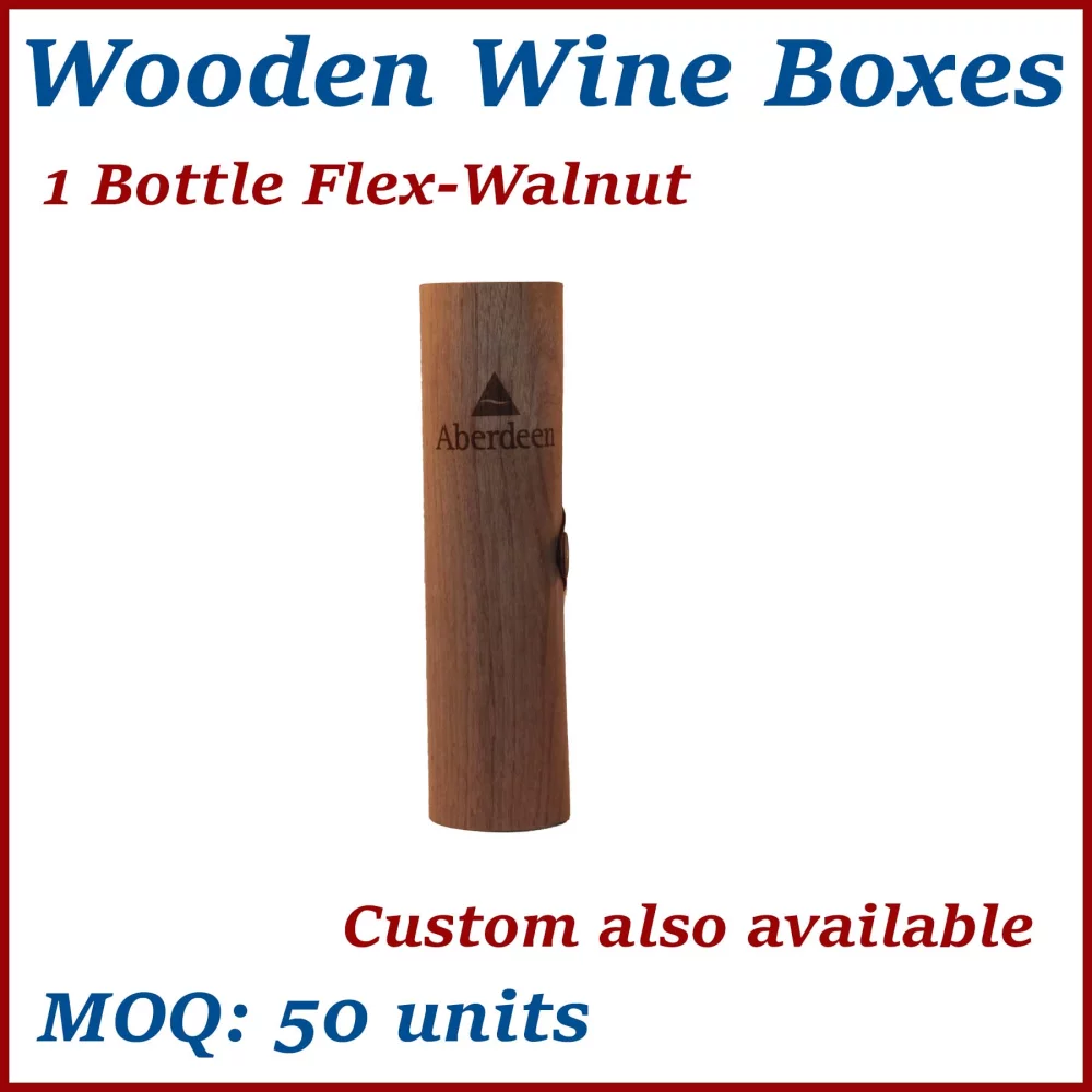Flex-Wine Walnut 1 Bottle Flex Roll Wine Box