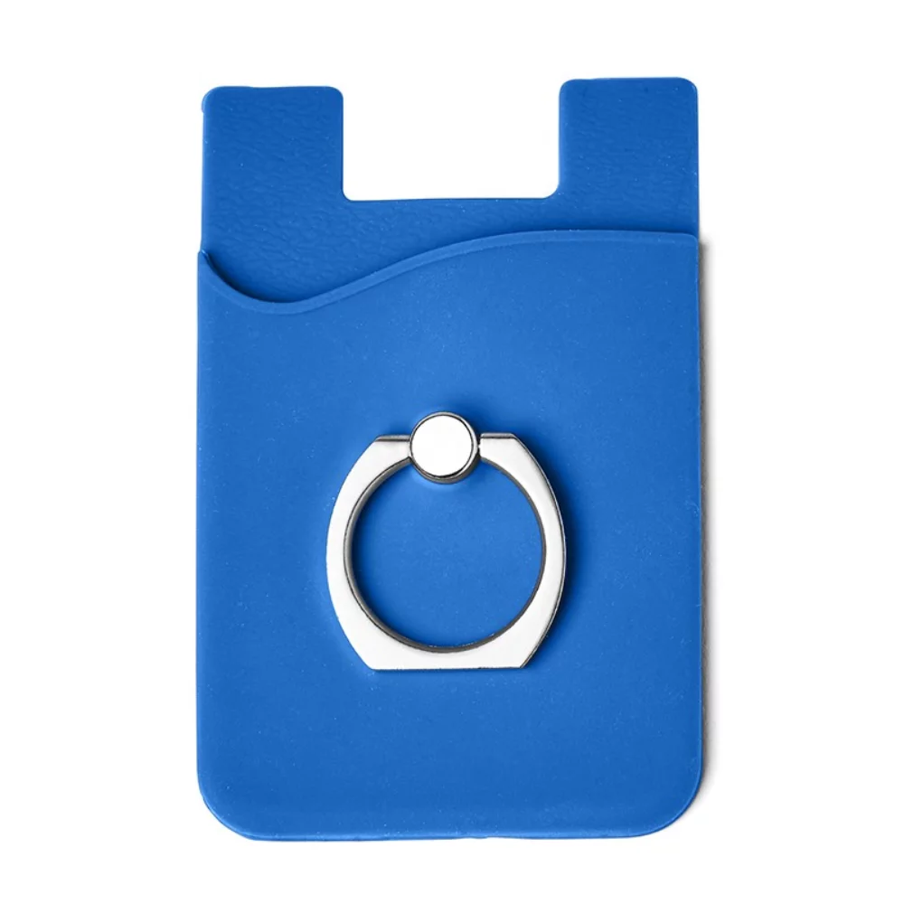 Silicone Card Holder w/Metal Ring Phone Stand