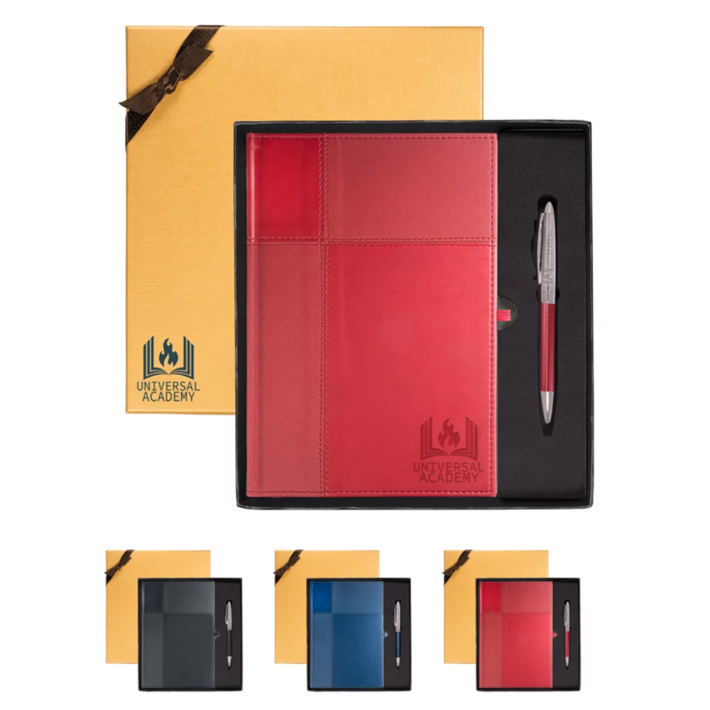 Ensemble cadeau journal et stylo Tuscany™ à textures multiples