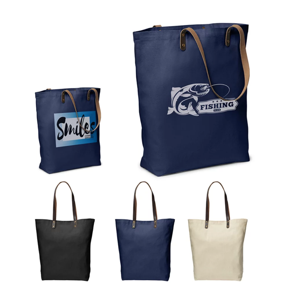 Urban Cotton Tote w/Leather Handles
