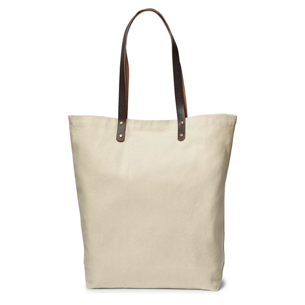 Urban Cotton Tote w/Leather Handles