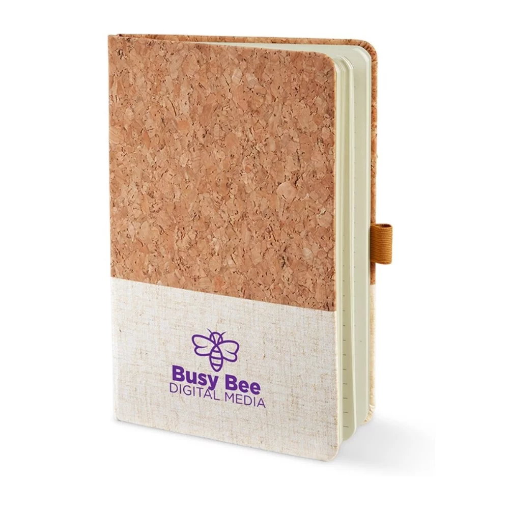 Hard Cover Cork & Heathered Fabric Journal (5"x7")