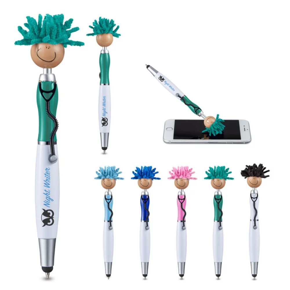 Nettoyeur d'écran Multicultural MopToppers® avec stylet en forme de stéthoscope (peau bronzée)