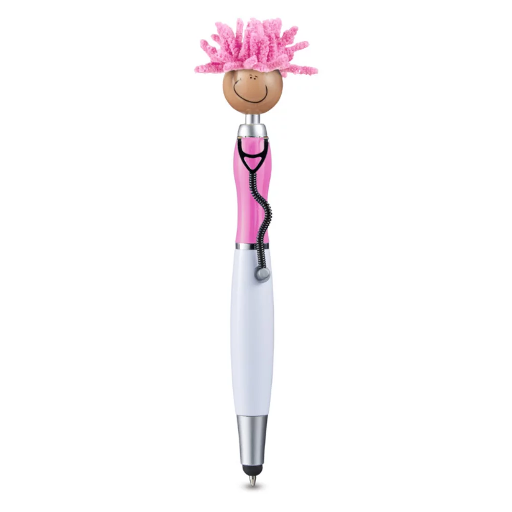 Multicultural MopToppers® Screen Cleaner w/Stethoscope Stylus Pen (Tan Skin)