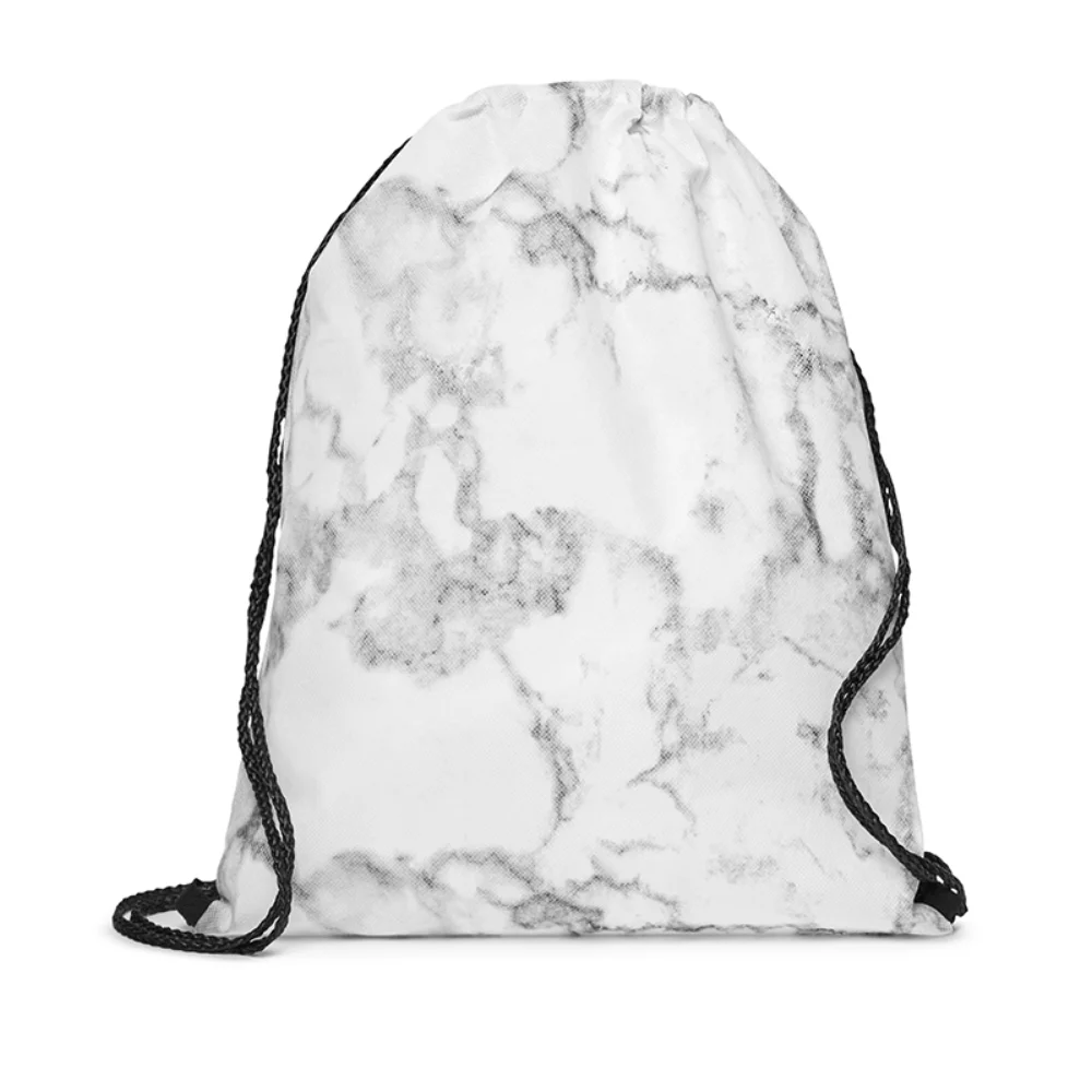Sac à dos à cordon en non-tissé marbré
