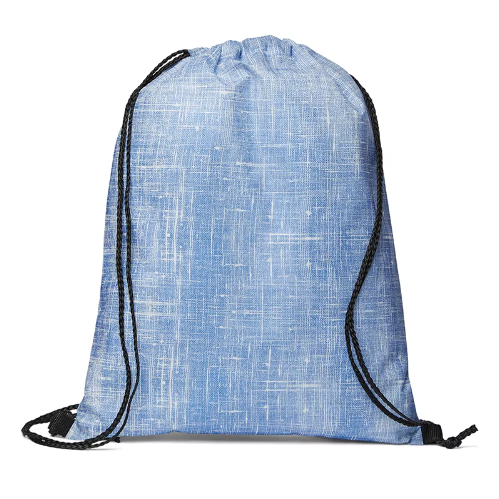 Sac à dos à cordon en non-tissé à motif denim
