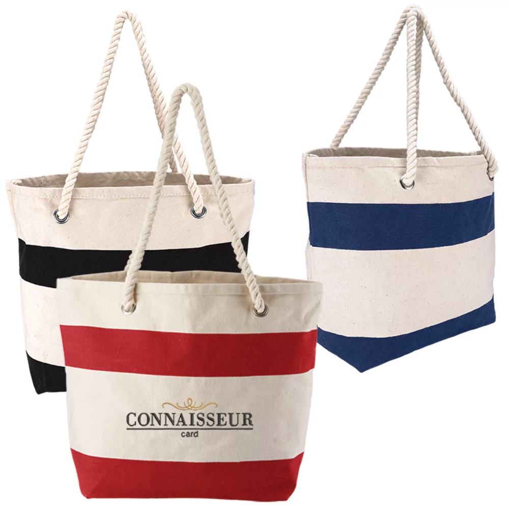 Sac de plage en coton avec poignée en corde