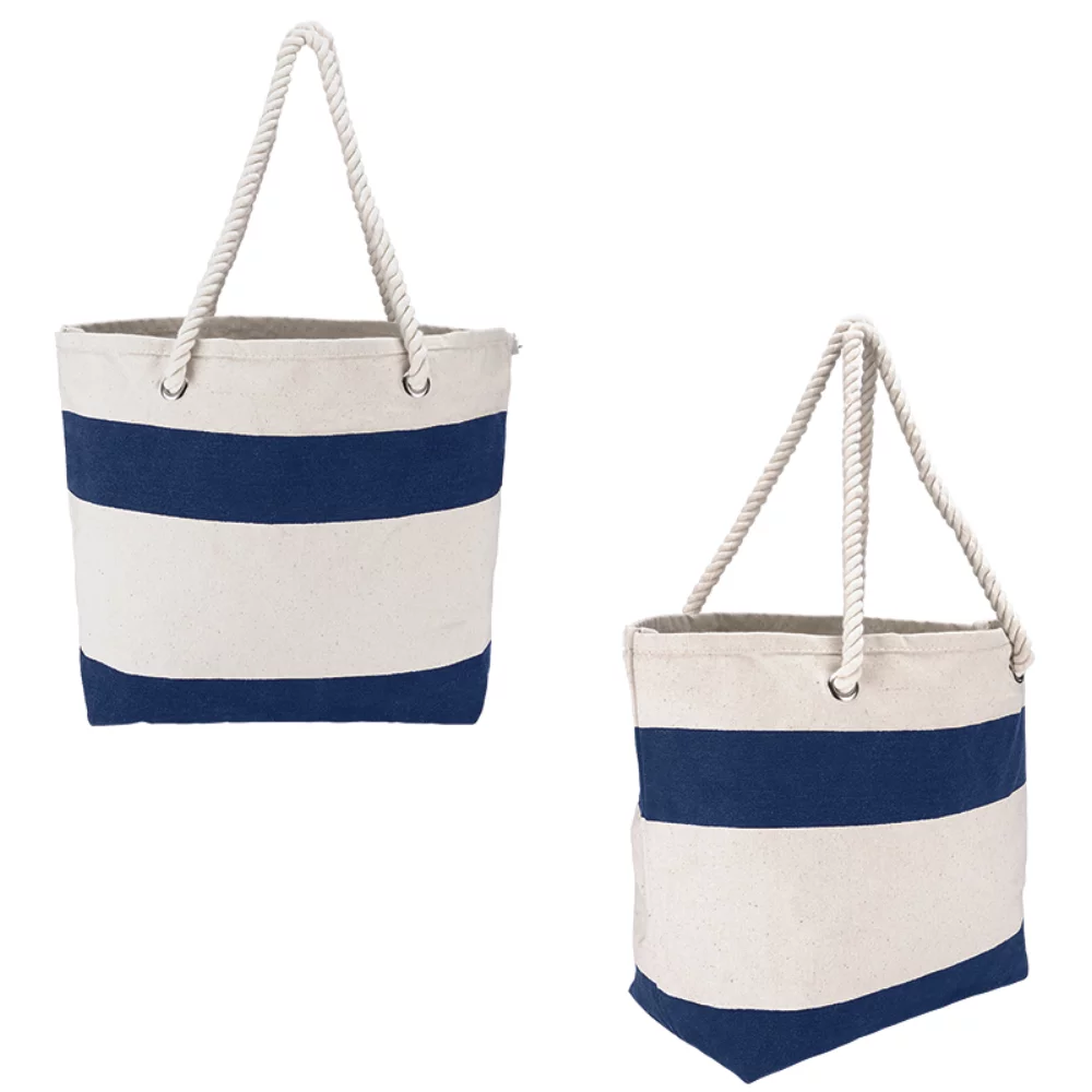 Sac de plage en coton avec poignée en corde