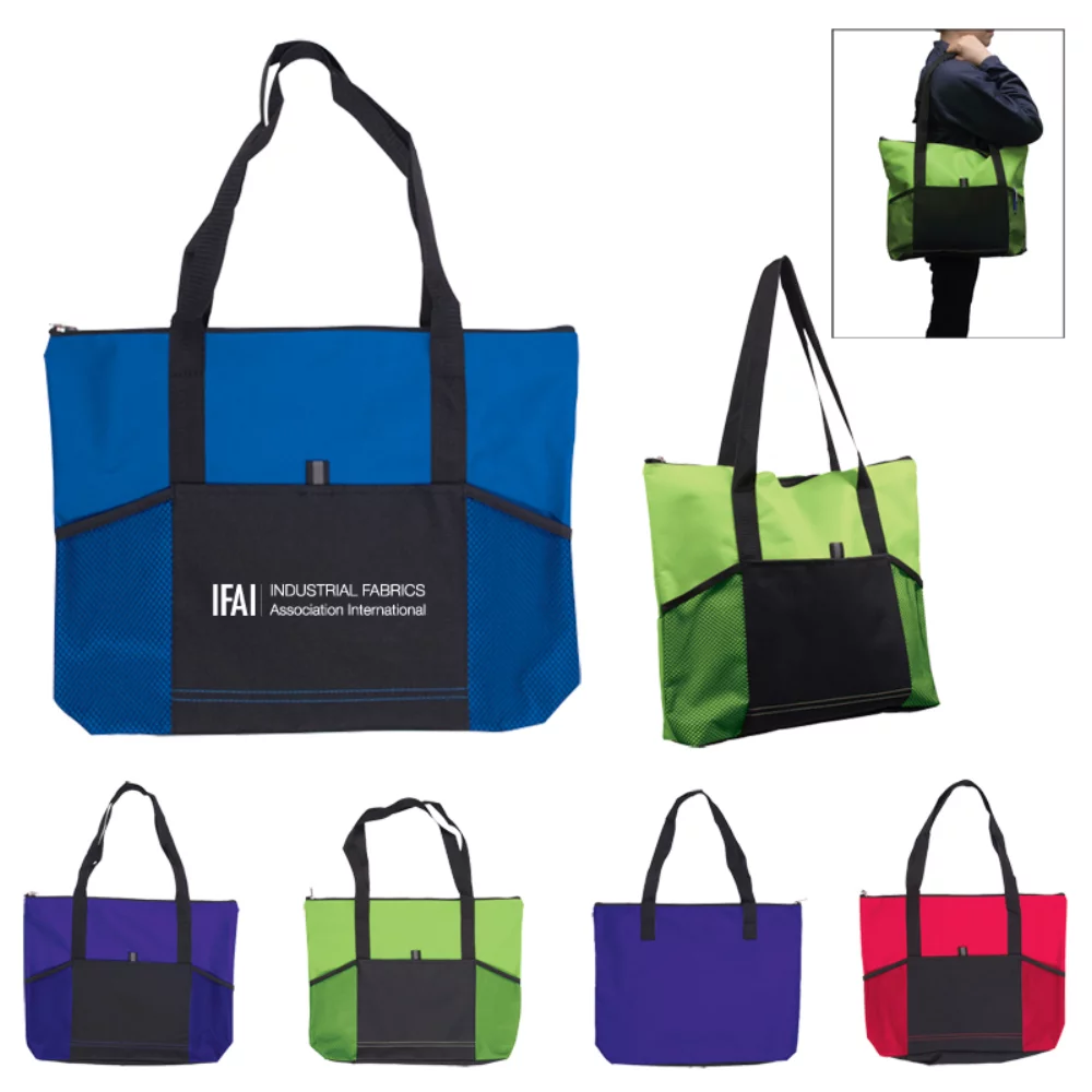 Grand sac fourre-tout pour salon professionnel avec poches avant
