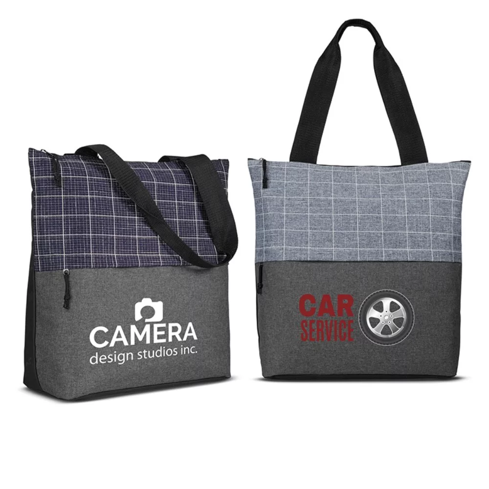 Sac fourre-tout à carreaux en flanelle