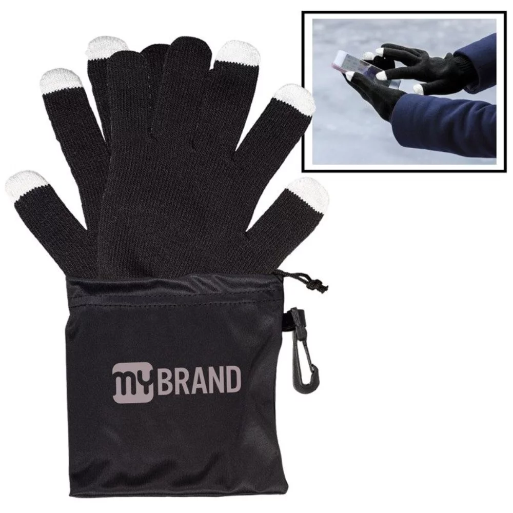 Touchscreen-Friendly Gloves In Pouch