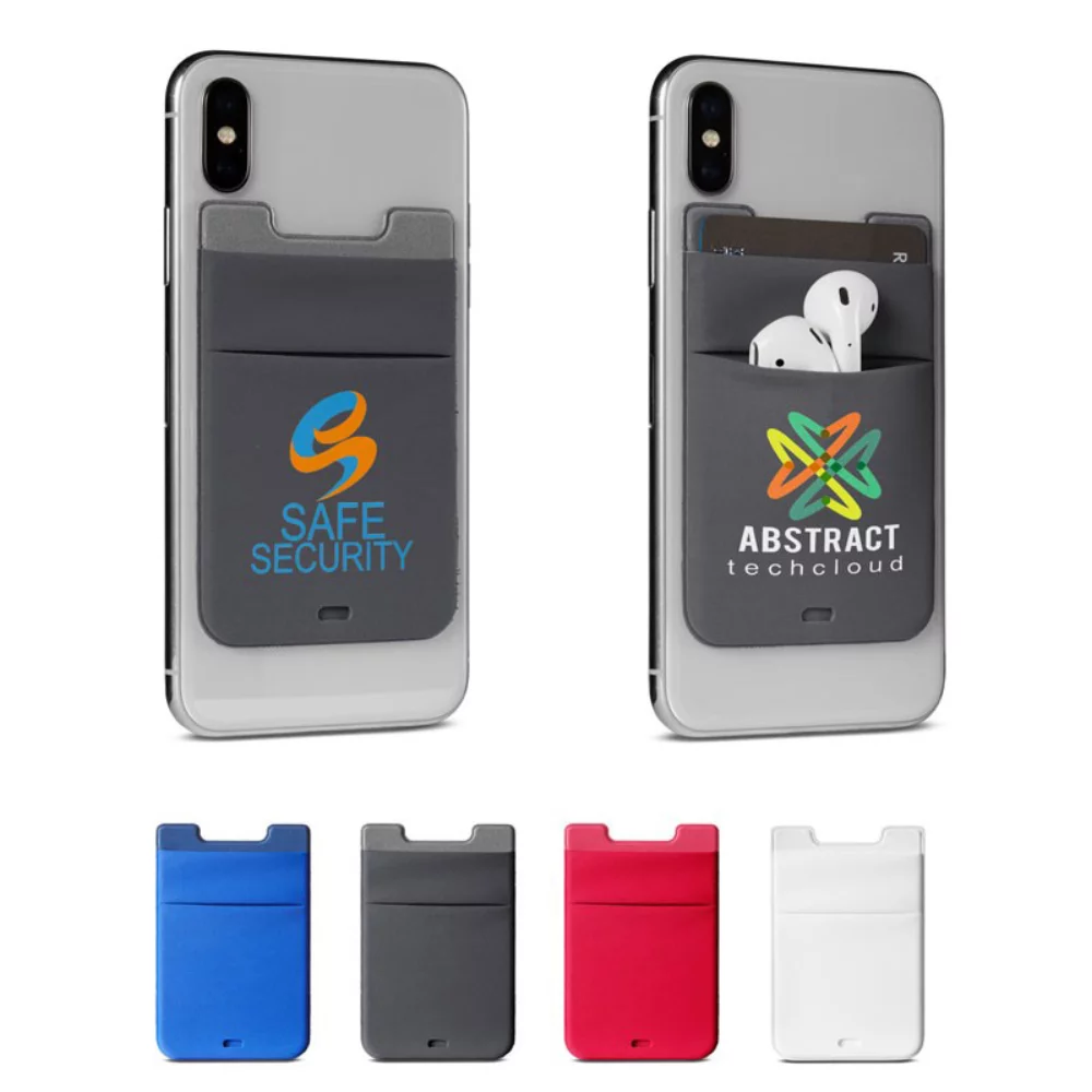 Pochette double pour téléphone et support pour écouteurs sans fil en Lycra®