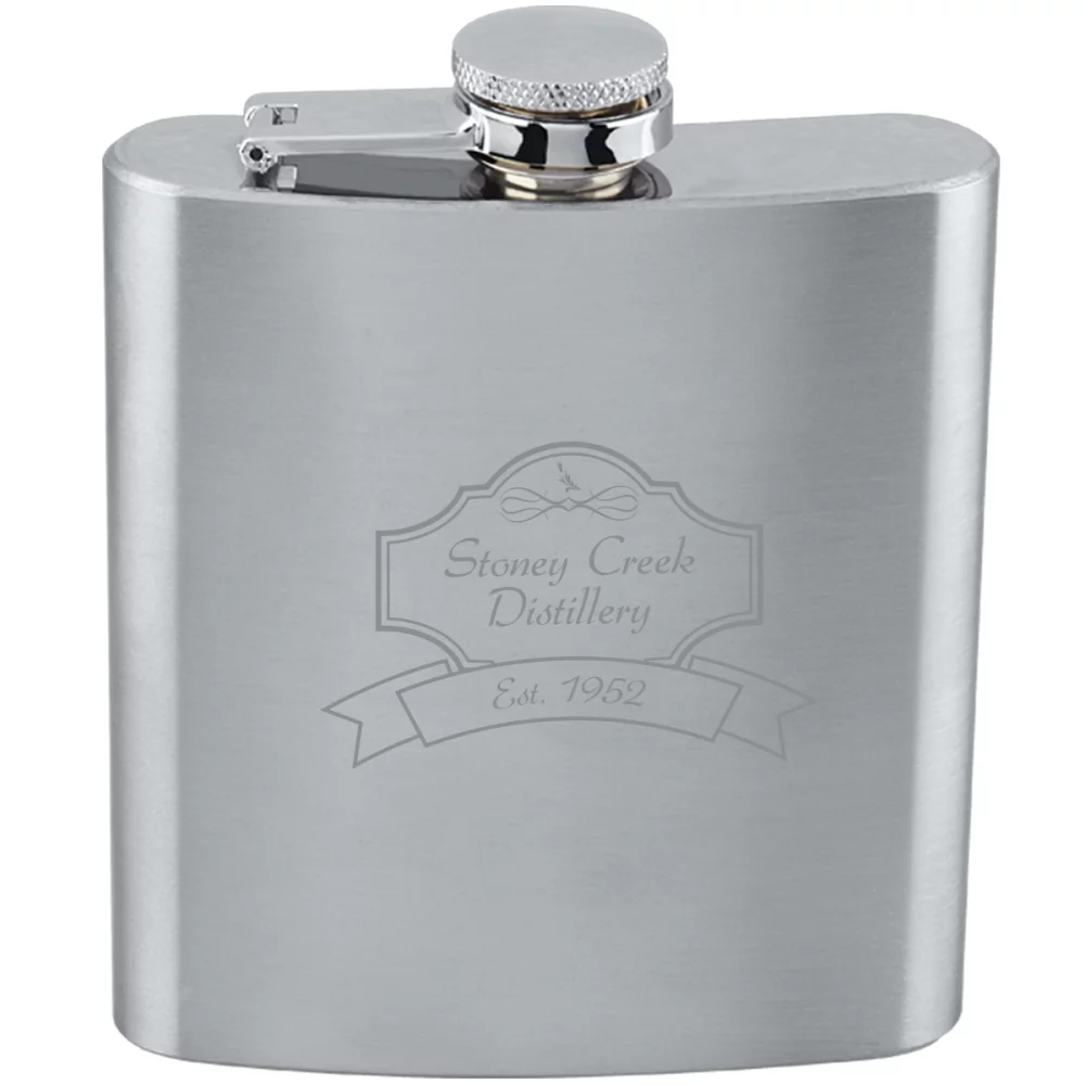 Flasque en acier inoxydable de 6 oz.