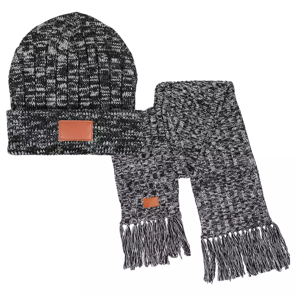 Ensemble d'hiver tricot chiné 2-en-1 Leeman™