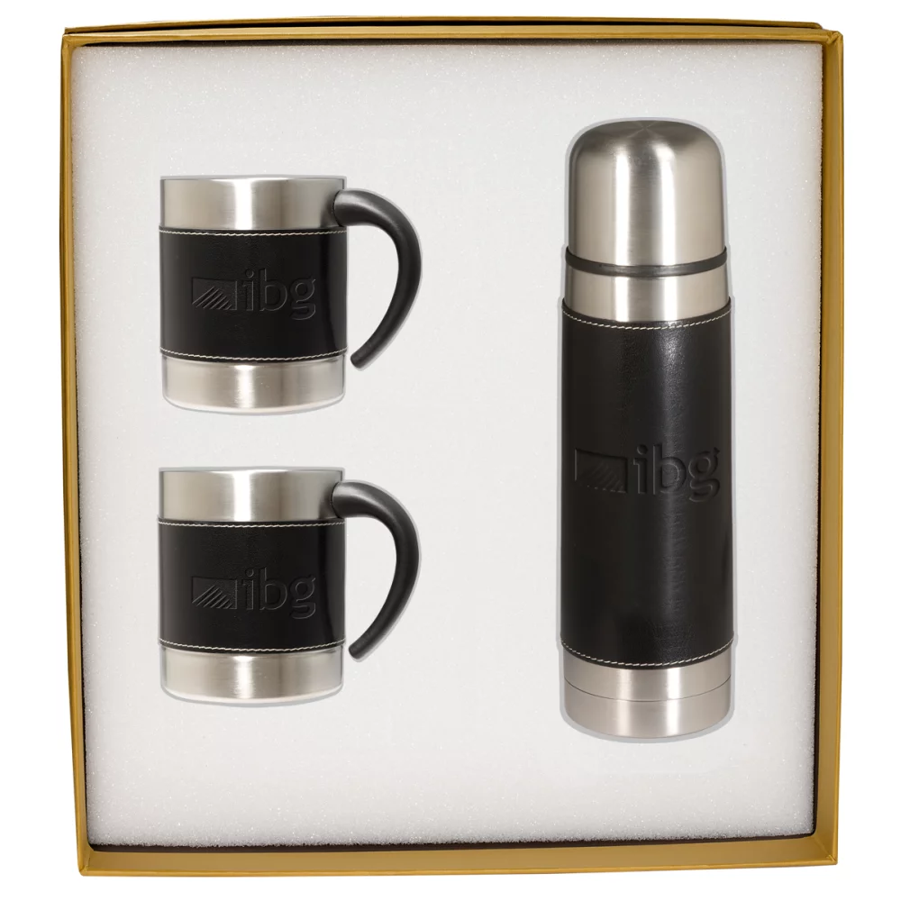 Ensemble cadeau Empire™ avec bouteille thermique et tasses à café