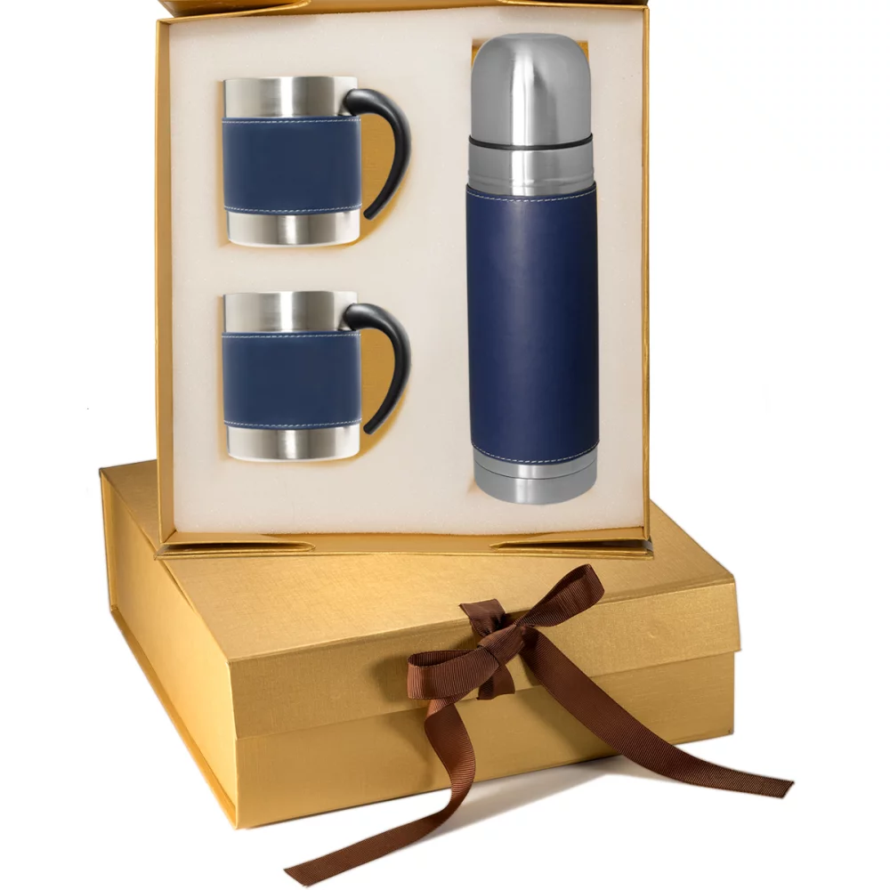 Ensemble cadeau bouteille thermique et tasses à café Tuscany™