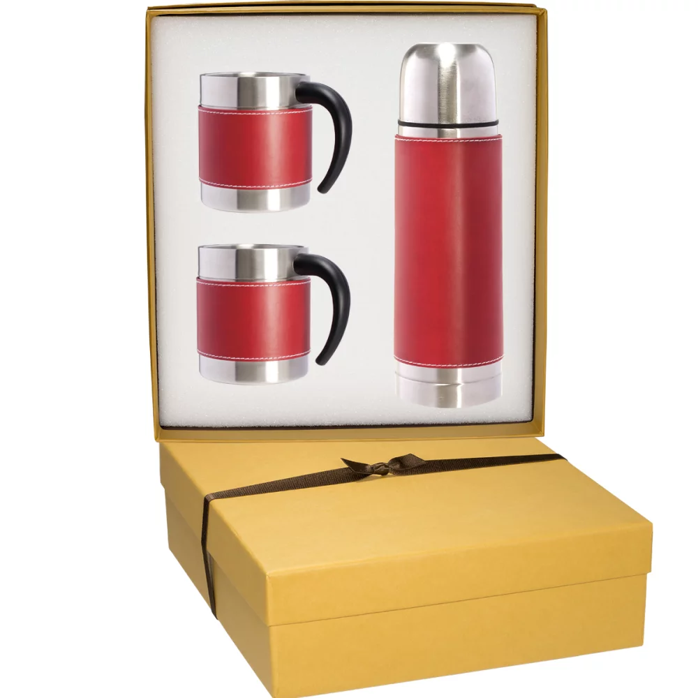 Ensemble cadeau bouteille thermique et tasses à café Tuscany™