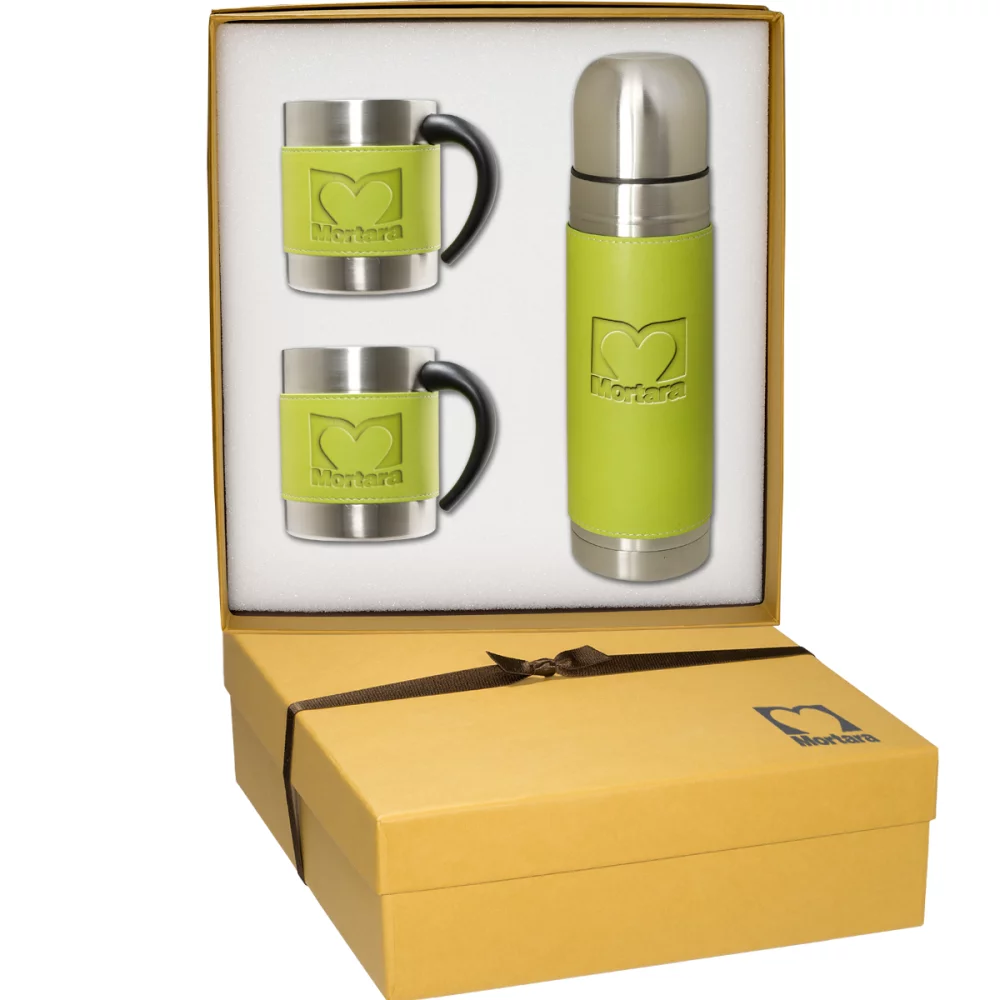 Ensemble cadeau bouteille thermique et tasses à café Tuscany™