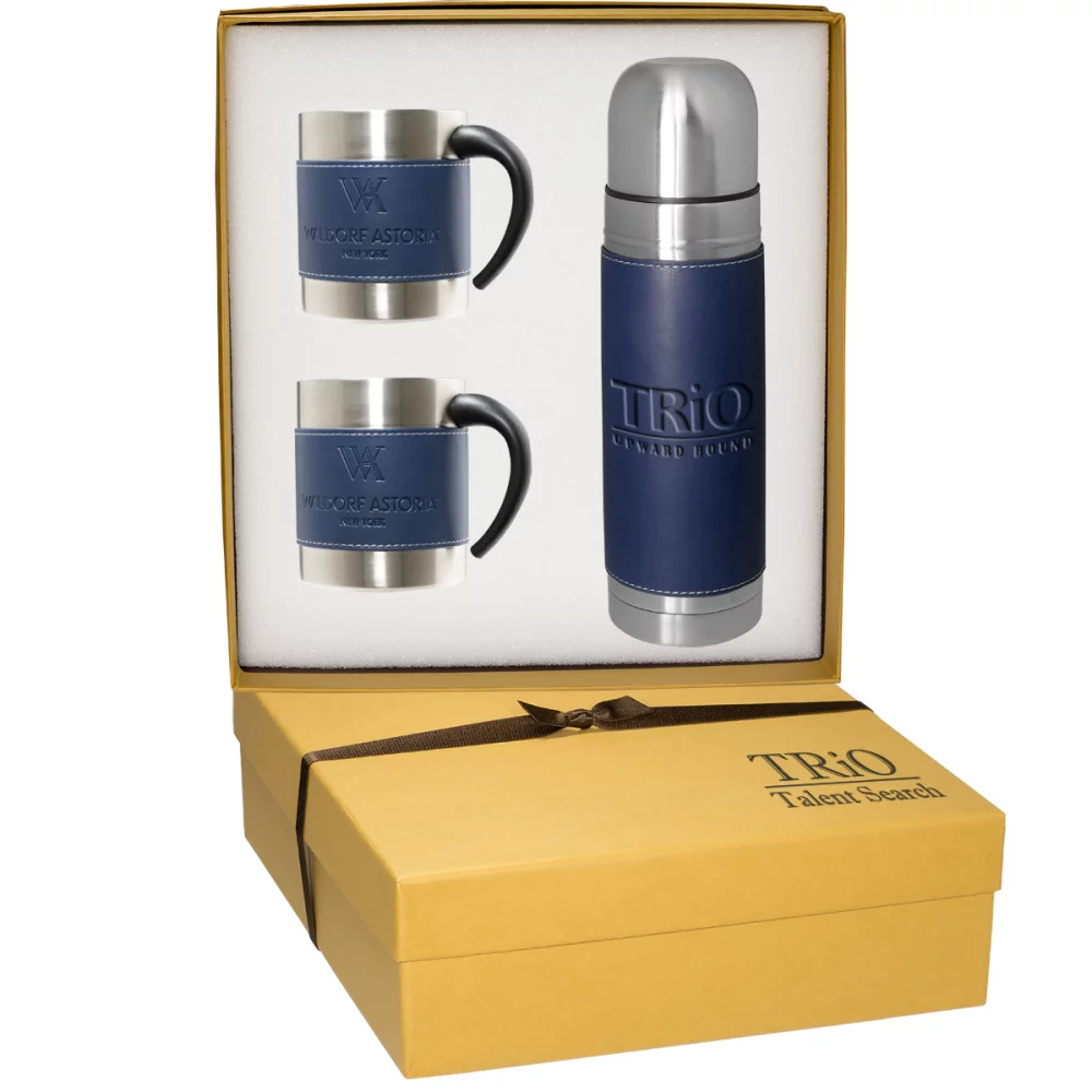 Ensemble cadeau bouteille thermique et tasses à café Tuscany™