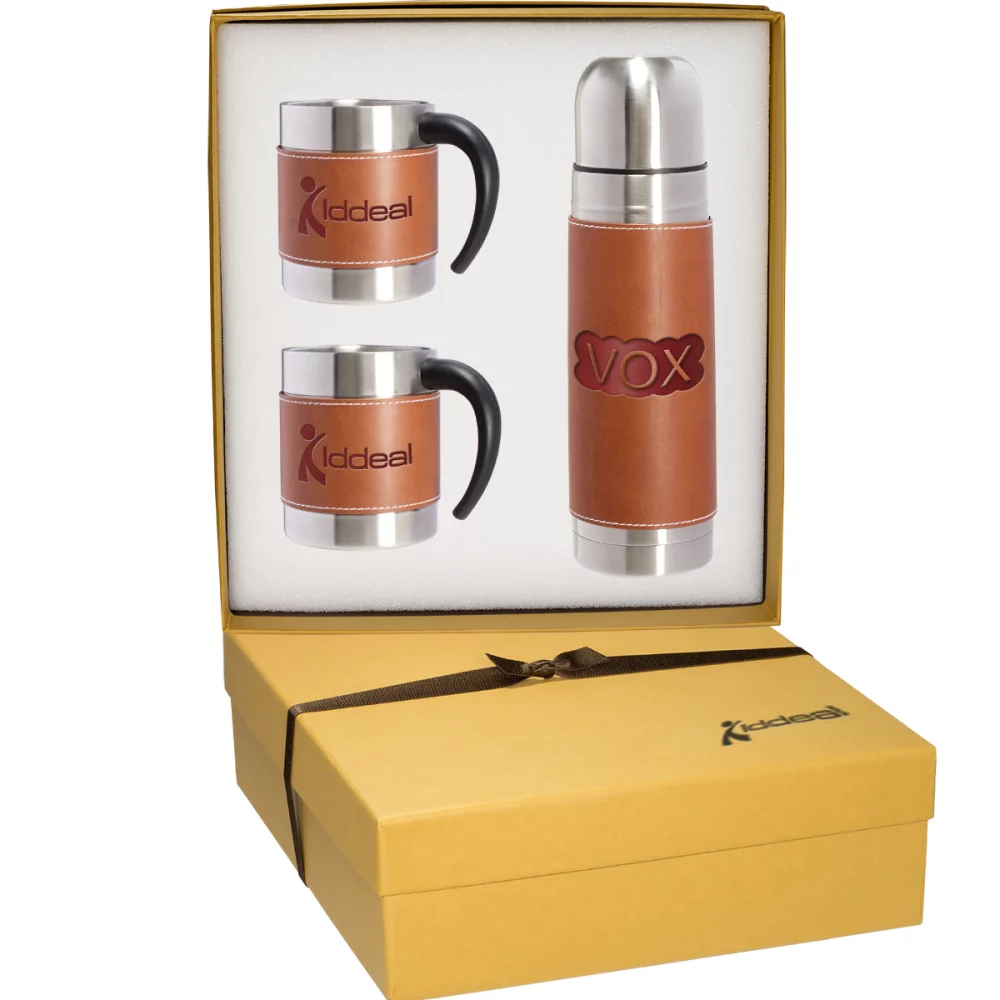 Ensemble cadeau bouteille thermique et tasses à café Tuscany™