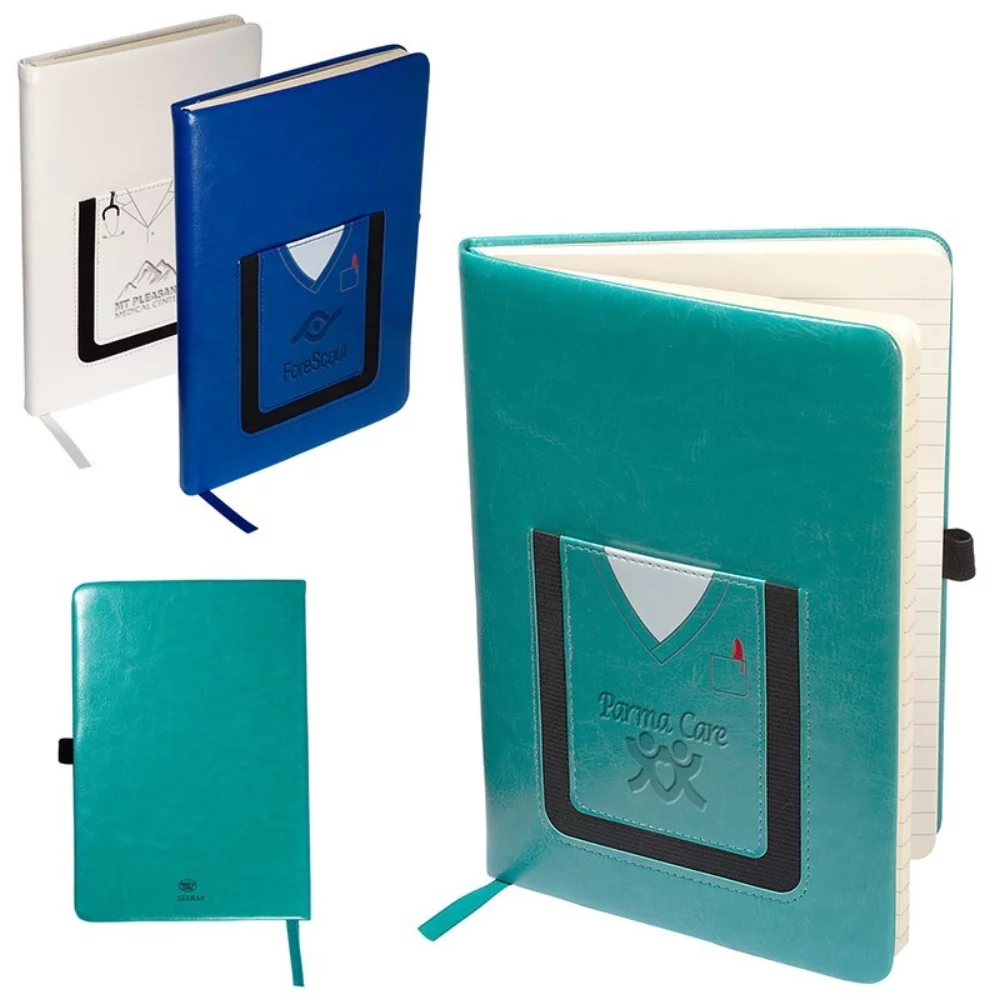 Leeman™ Medical-Themed Journal Book w/Cell Phone Pocket