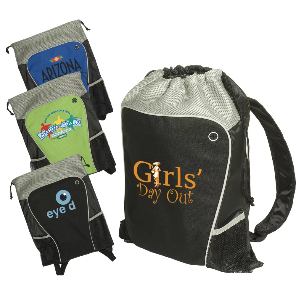 Hiker's Two-Tone Drawstring Backpack