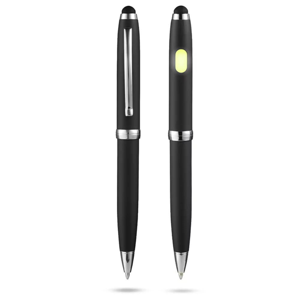 Metallic COB Ballpoint Pen w/Stylus