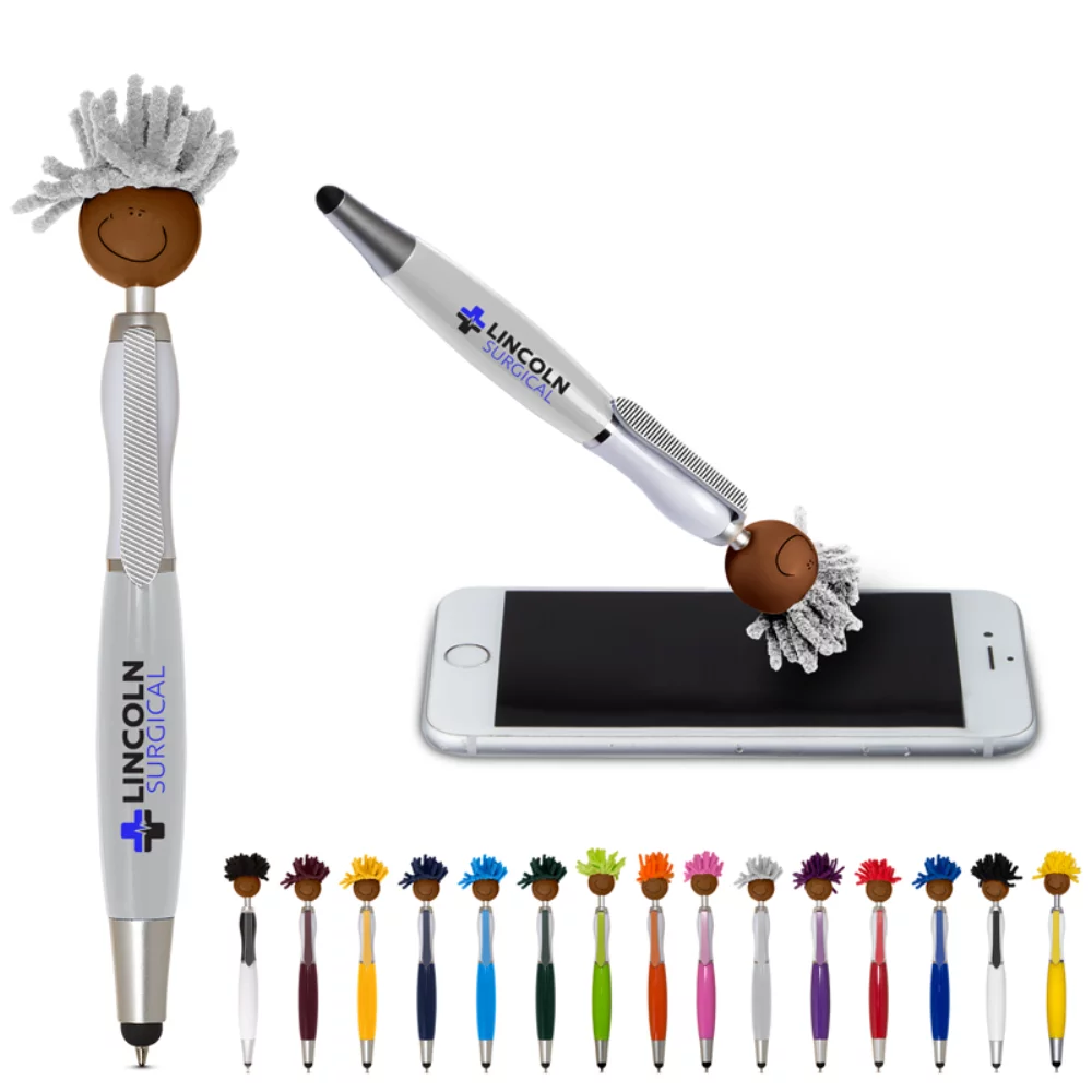 Multi-Cultural MopToppers® Screen Cleaner w/Stylus Pen (Brown Skin Color)
