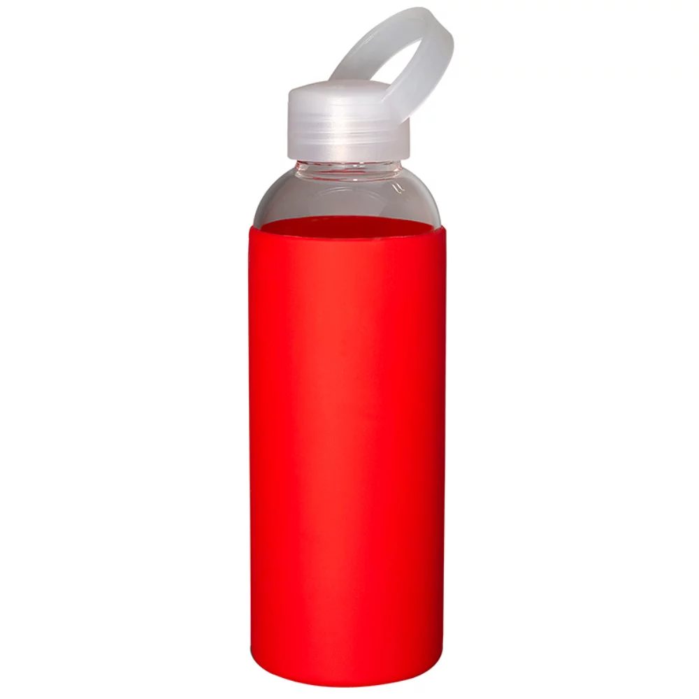 18 Oz. Glass Bottle w/Color Silicone Sleeve