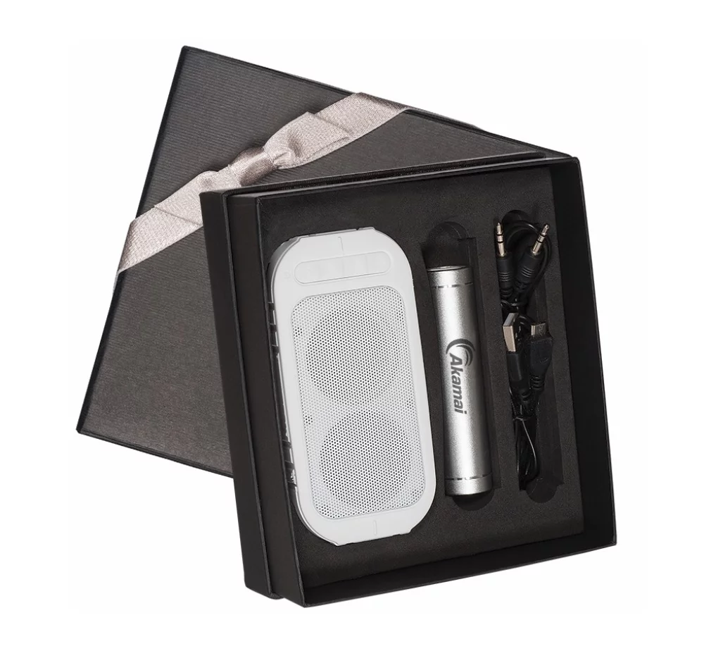 Ensemble cadeau enceinte sans fil et batterie externe pour piscine