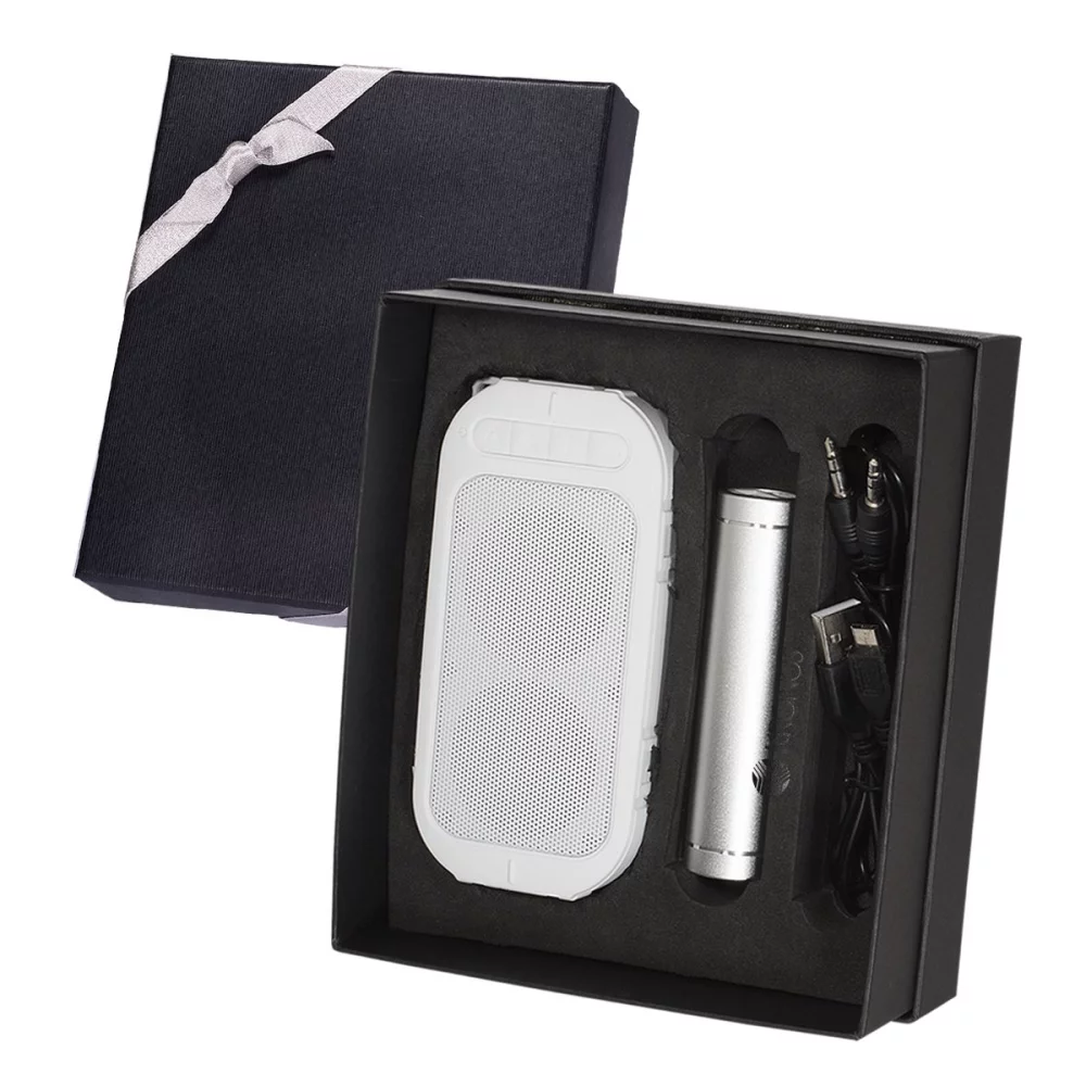 Ensemble cadeau enceinte sans fil et batterie externe pour piscine