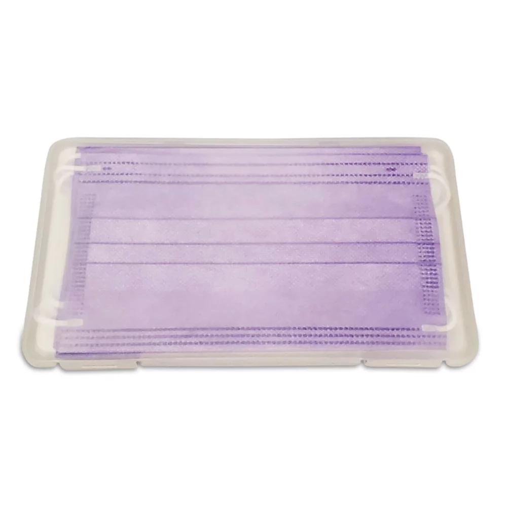 Ensemble de 5 masques colorés dans un étui transparent givré.