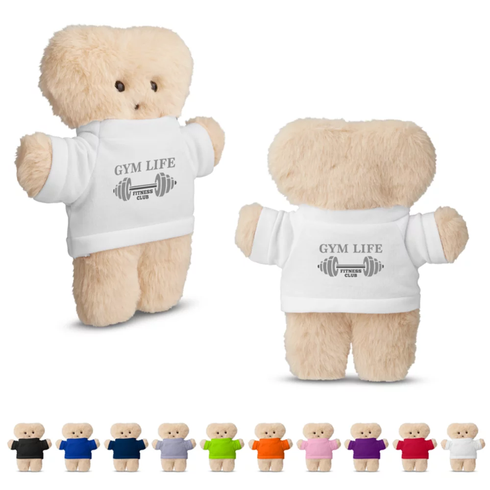 Peluche d'ours de la collection Plat de 8" avec un t-shirt.