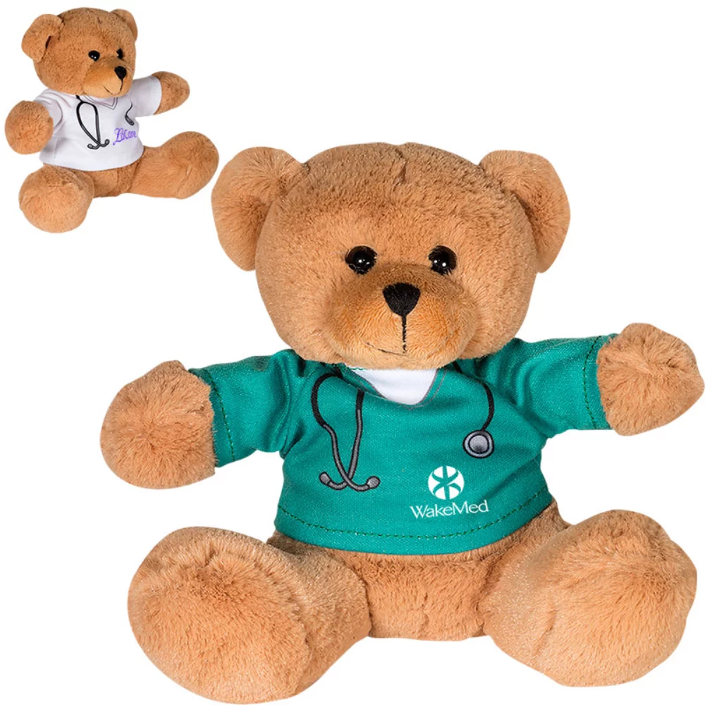 Ours en peluche de 7" avec t-shirt de docteur ou d'infirmière