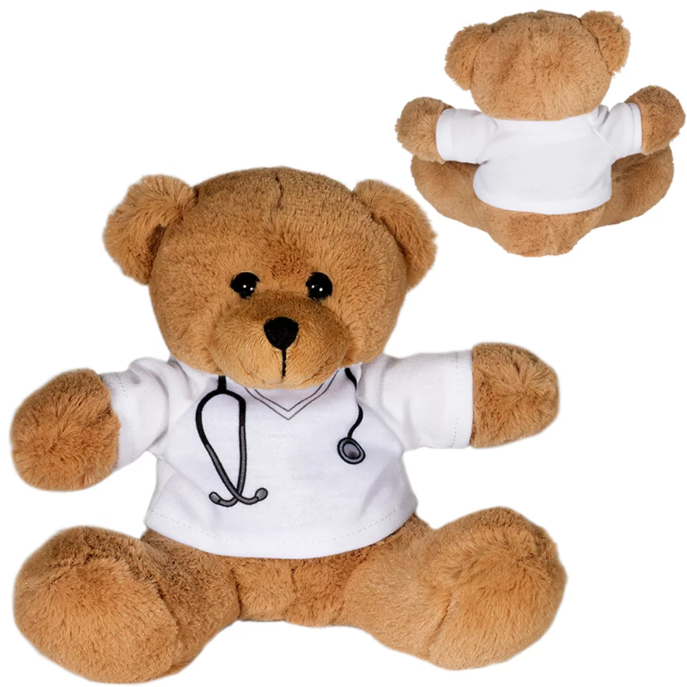 Ours en peluche de 7" avec t-shirt de docteur ou d'infirmière