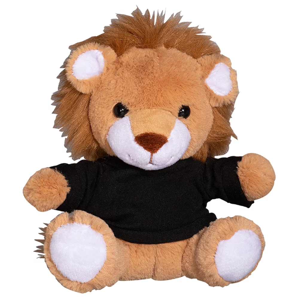 Lion en peluche de 7" avec un t-shirt.