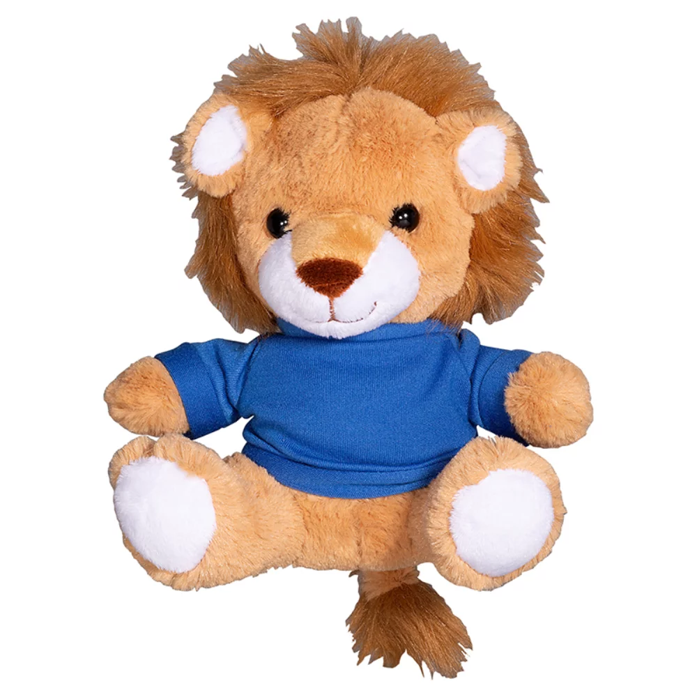 Lion en peluche de 7" avec un t-shirt.
