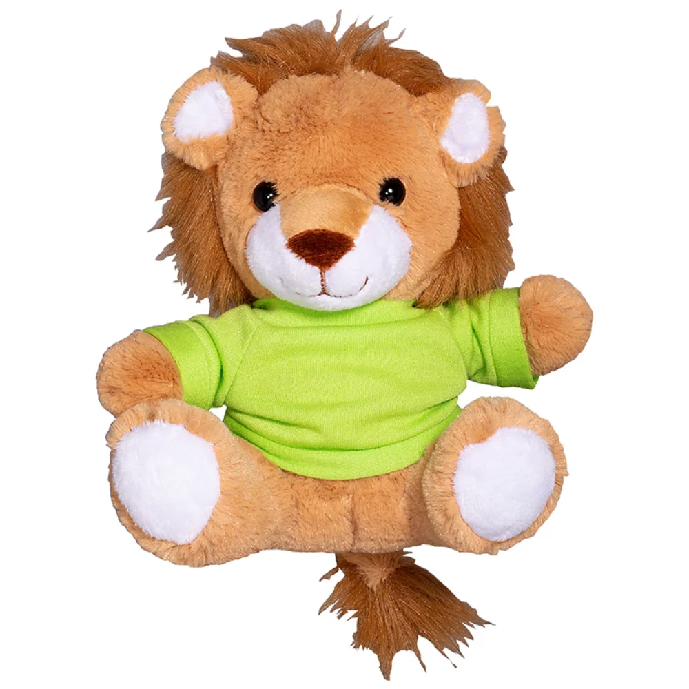 Lion en peluche de 7" avec un t-shirt.