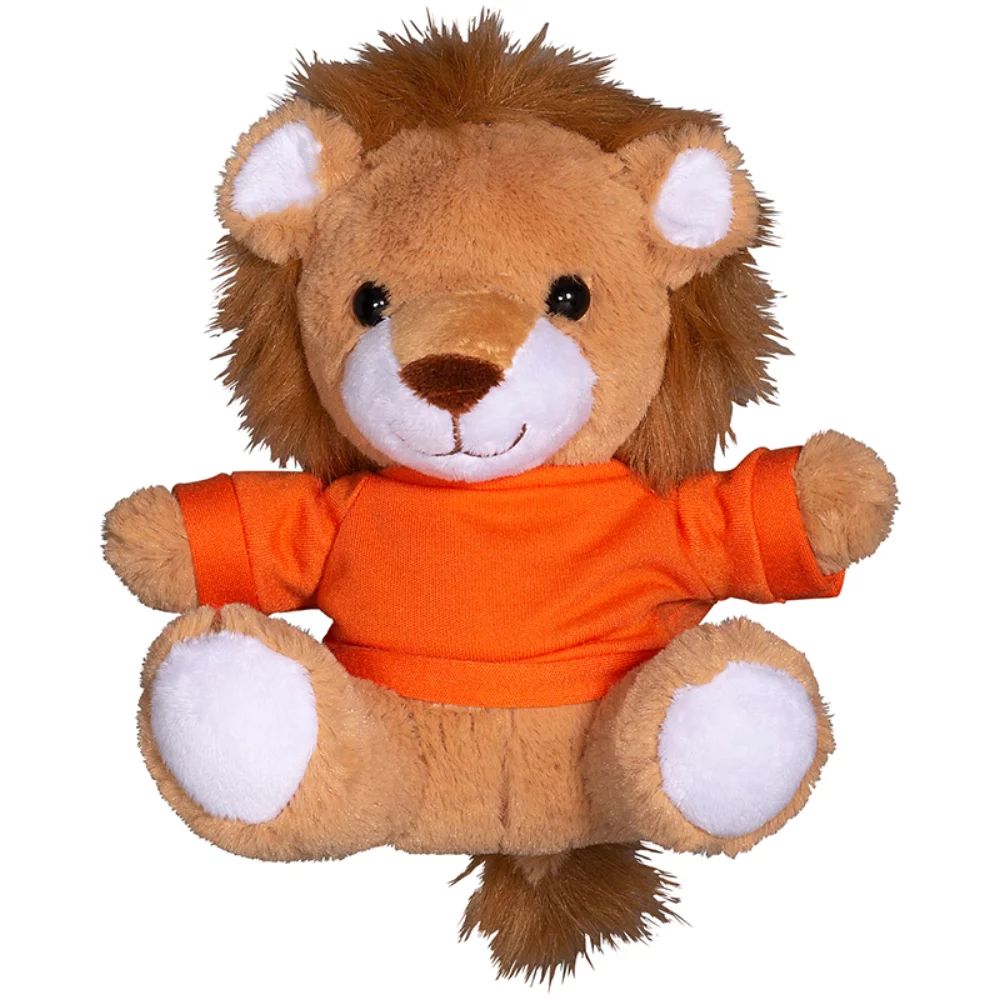 Lion en peluche de 7" avec un t-shirt.