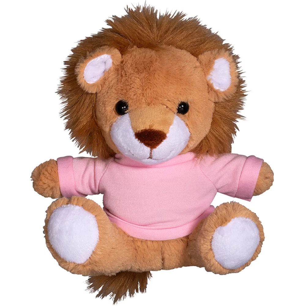 Lion en peluche de 7" avec un t-shirt.
