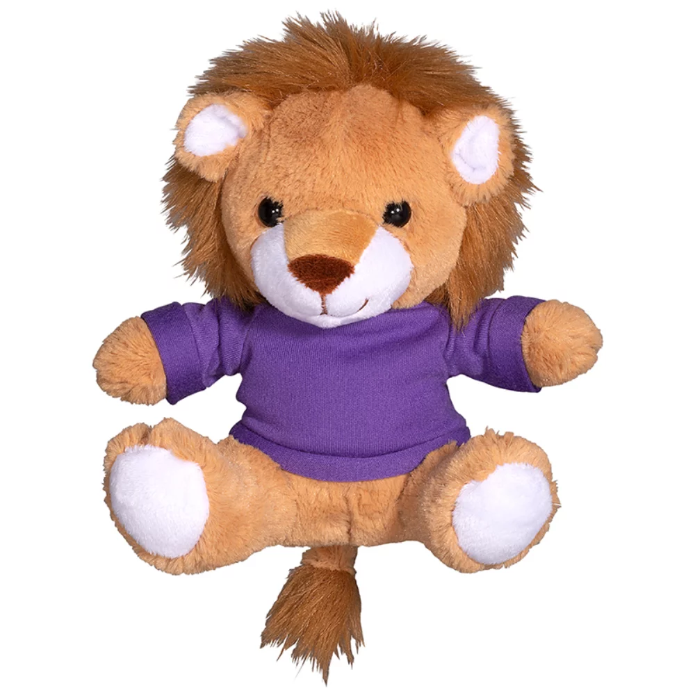 Lion en peluche de 7" avec un t-shirt.