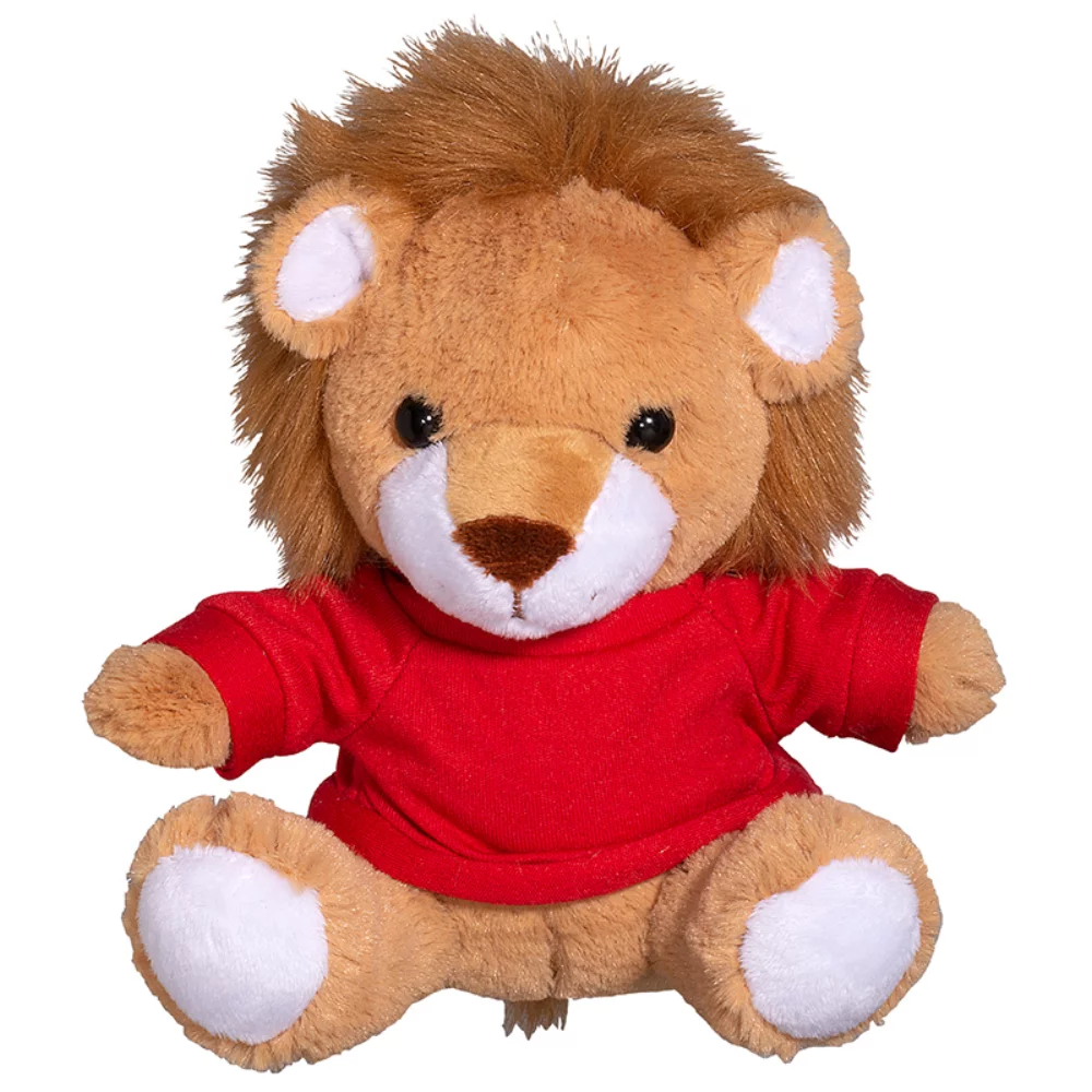 Lion en peluche de 7" avec un t-shirt.